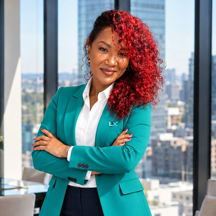 Shelly Gray, founder of Training Shops, in a Leasing LX blazer